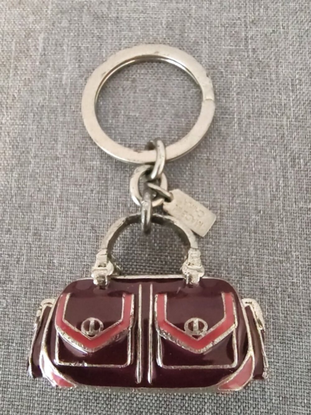 Coach vintage enamel handbag keychain charm EUC